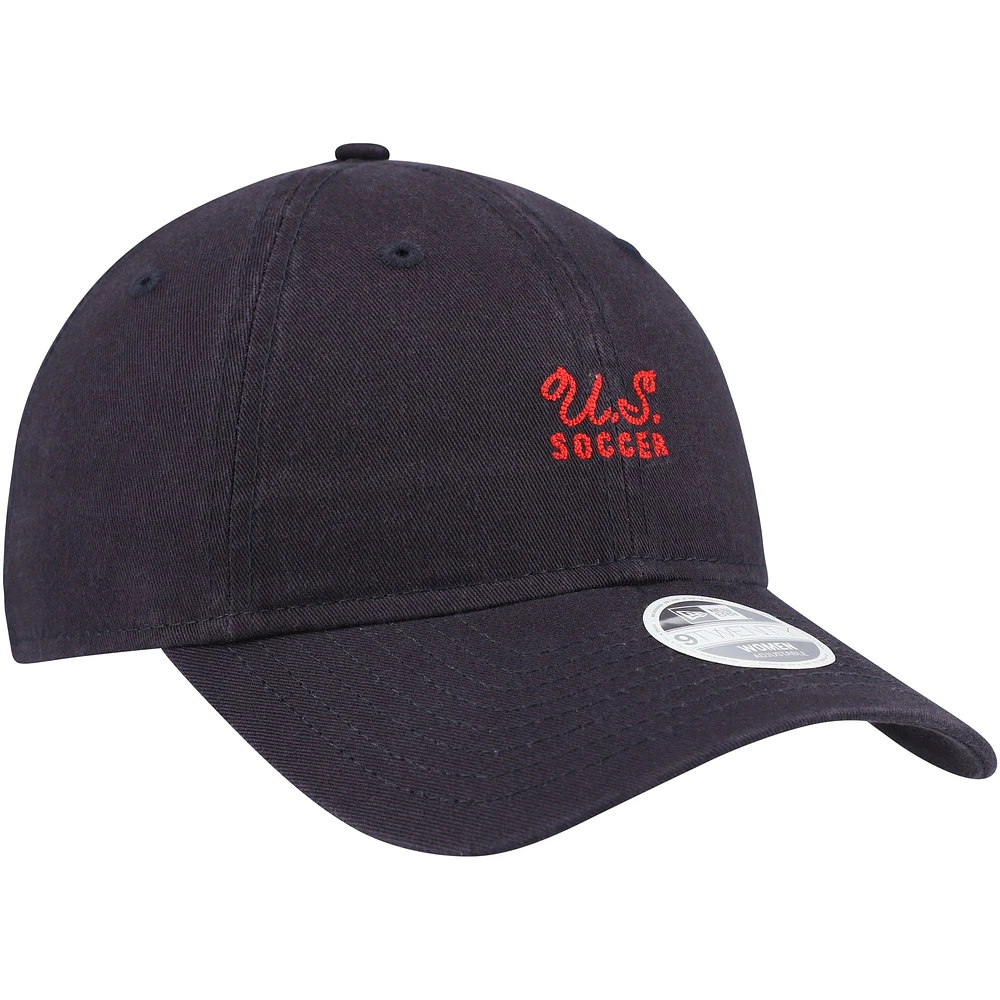 Women's New Era Navy USWNT Throwback 9TWENTY Adjustable Hat