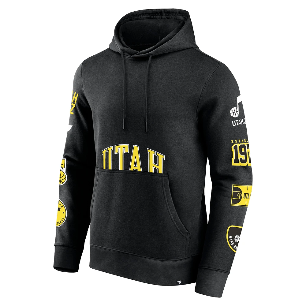 Men's Fanatics Black Utah Jazz Home Court Pullover Hoodie