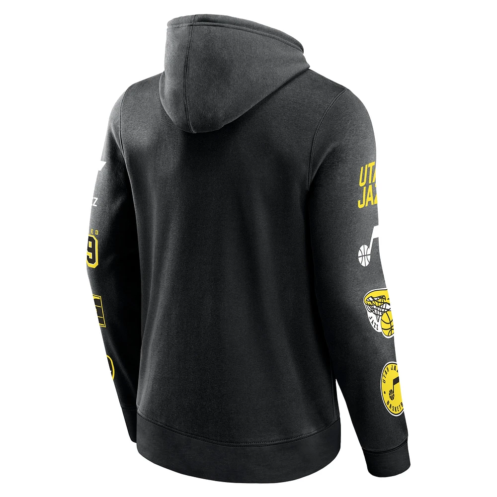 Men's Fanatics Black Utah Jazz Home Court Pullover Hoodie