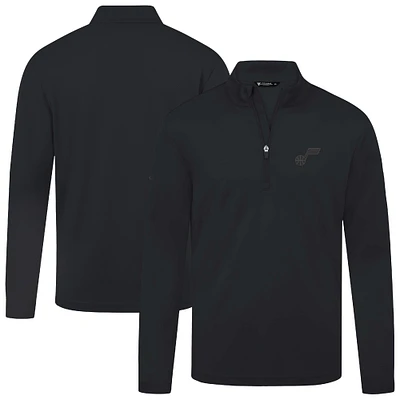 Haut noir à fermeture éclair quart de tour Heron des Utah Jazz pour homme