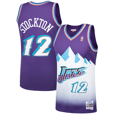 Maillot Swingman Mitchell & Ness John Stockton violet Utah Jazz Hardwood Classics pour hommes