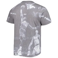 T-shirt pour homme Mitchell & Ness Karl Malone gris chiné Utah Jazz au-dessus du bord