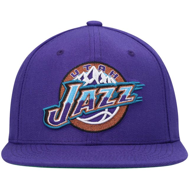 Casquette Snapback Utah Jazz Hardwood Classics Team Ground 2.0 violette Mitchell & Ness pour hommes