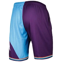 Men's Mitchell & Ness Turquoise/Purple Utah Jazz Hardwood Classics 1996 Split Swingman Shorts