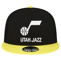 Men's New Era Black/Yellow Utah Jazz Official Team Color 2Tone 9FIFTY Snapback Hat