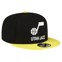 Men's New Era Black/Yellow Utah Jazz Official Team Color 2Tone 9FIFTY Snapback Hat