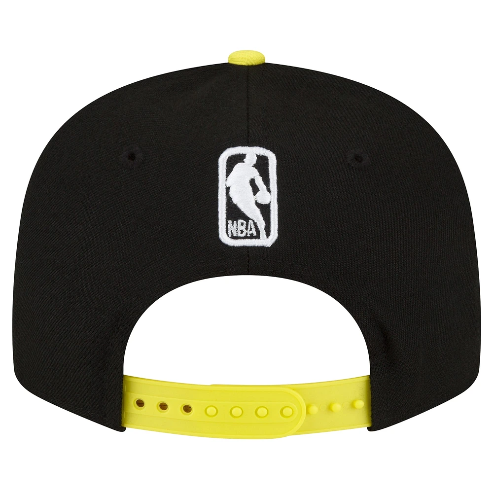 Men's New Era Black/Yellow Utah Jazz Official Team Color 2Tone 9FIFTY Snapback Hat