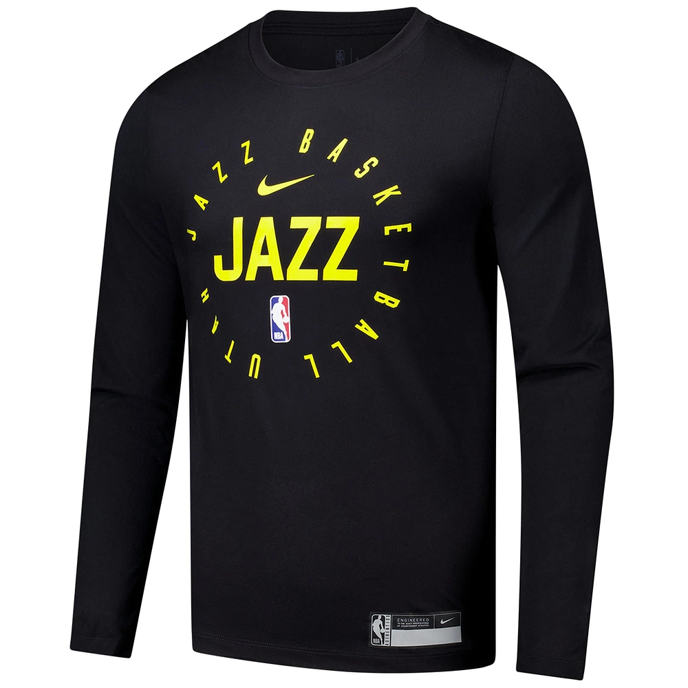 T-shirt d'entraînement à manches longues Nike Legend On-Court pour homme, noir, Utah Jazz 2024/25