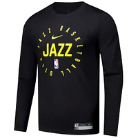 T-shirt d'entraînement à manches longues Nike Legend On-Court pour homme, noir, Utah Jazz 2024/25