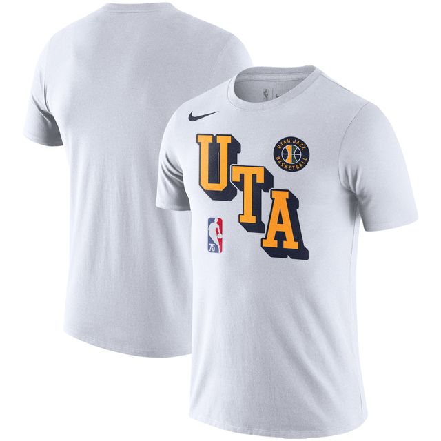 T-shirt Nike Utah Jazz Courtside Performance Block pour Homme, blanc