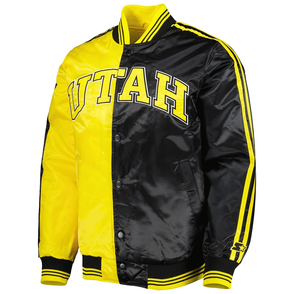 Veste Starter Or/Noir Utah Jazz Fast Break Satin Full-Snap pour homme