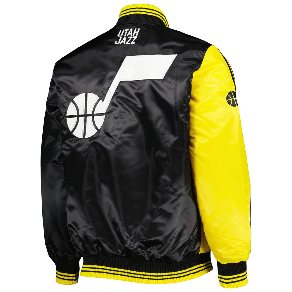 Veste Starter Or/Noir Utah Jazz Fast Break Satin Full-Snap pour homme