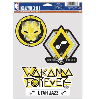 WinCraft Utah Jazz Lot de trois autocollants pour ventilateur Black Panther 2