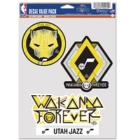 WinCraft Utah Jazz Three-Pack Black Panther 2 Fan Decal Set
