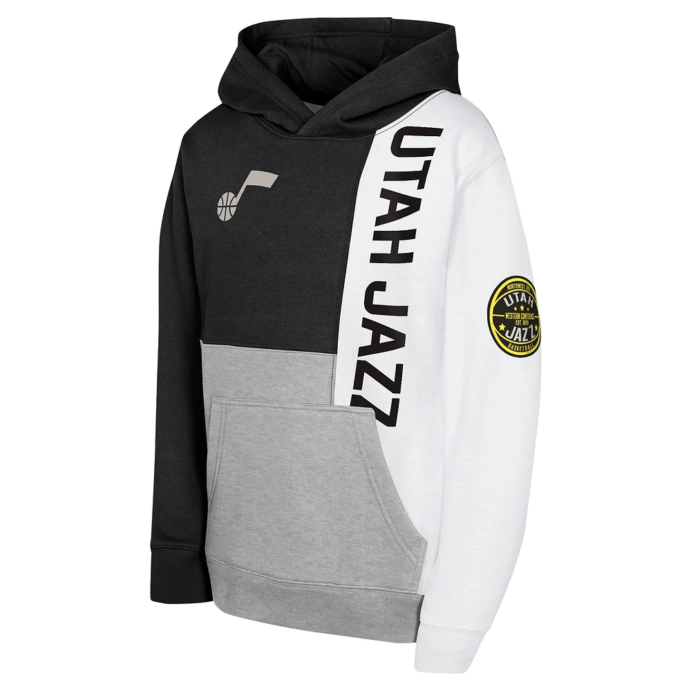 Youth  Black Utah Jazz Splash Pullover Hoodie