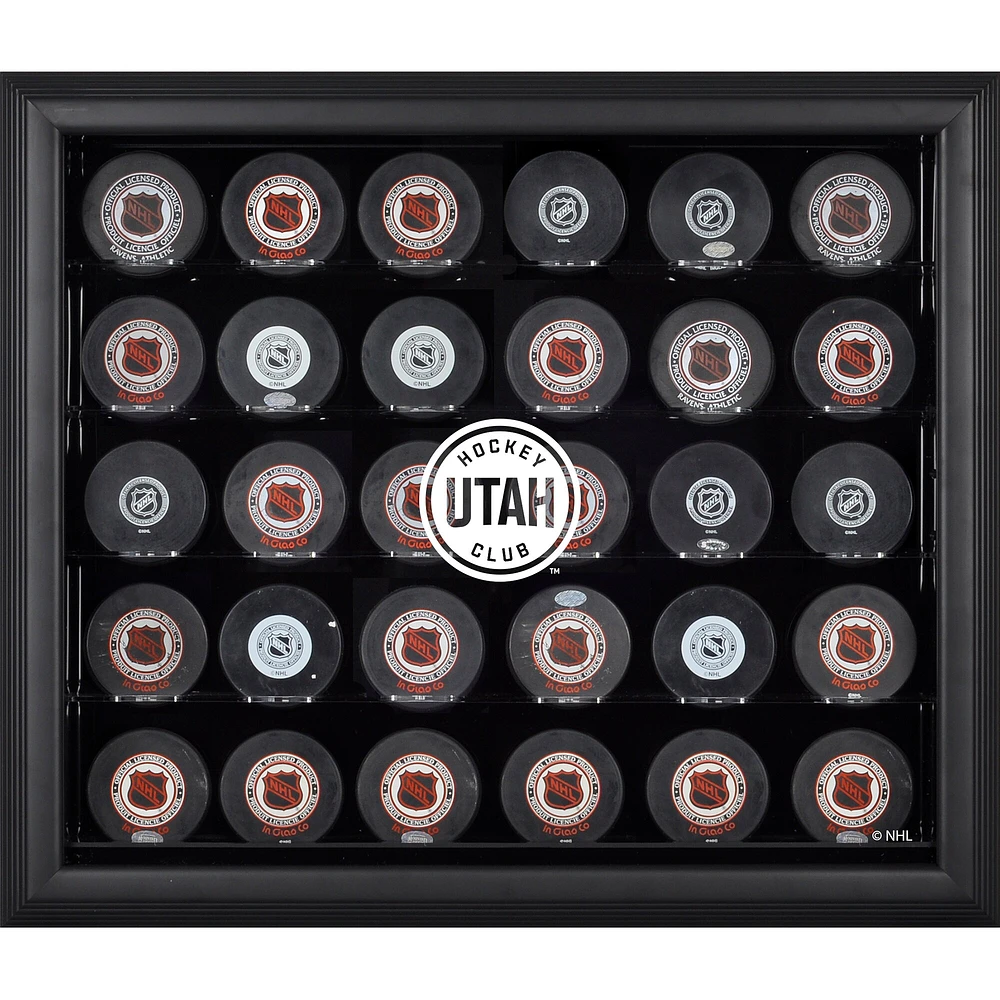  NHL Utah 30-Puck Black Display Case