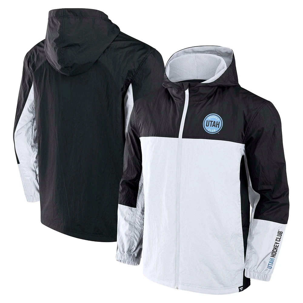 Veste à capuche entièrement zippée pour homme Fanatics Black Utah Hockey Club Crash the Net