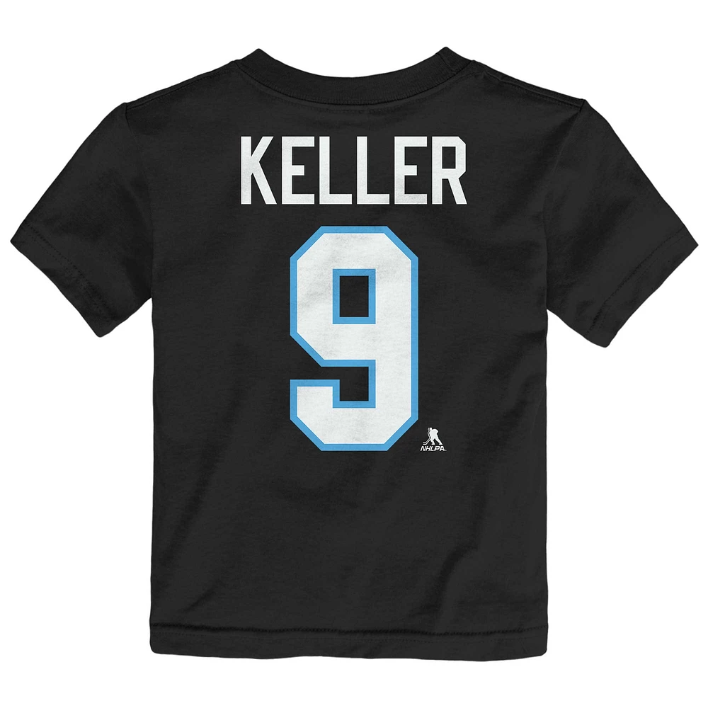 Toddler Clayton Keller Black Utah Hockey Club Name & Number T-Shirt