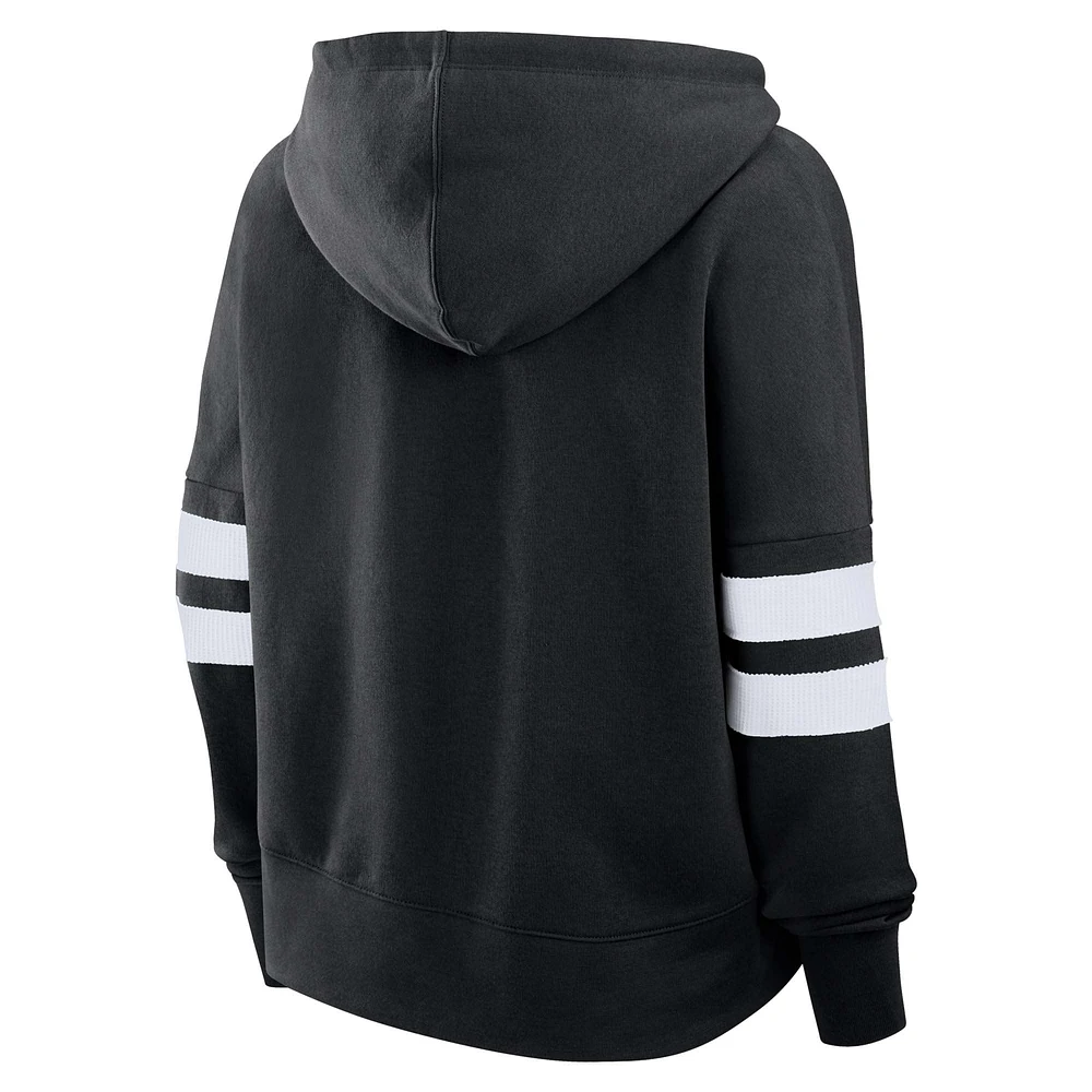 Women's Fanatics Black Utah Hockey Club Oversized Seize V-Neck Pullover Hoodie