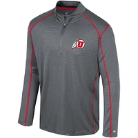 Men's Colosseum Black Utah Utes Cameron Quarter-Zip Windshirt