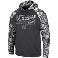 Colosseum Charcoal Utah Utes OHT Military Appreciation Digital Camo Sweat à capuche pour homme