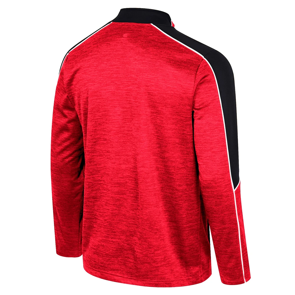 Men's Colosseum Red Utah Utes Marled Half-Zip Jacket