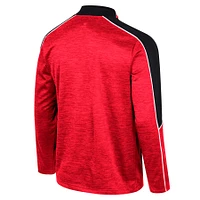Men's Colosseum Red Utah Utes Marled Half-Zip Jacket