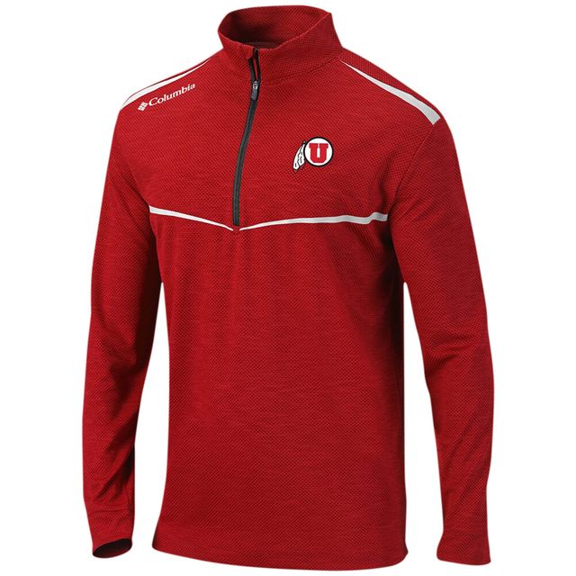 Veste Columbia Red Utah Utes Scorecard Quarter-Zip pour homme