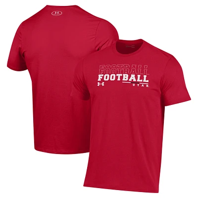 Men's Under Armour Red Utah Utes 2024 Sideline Football Performance T-Shirt