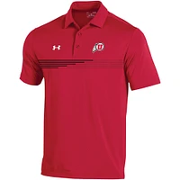 Men's Under Armour Red Utah Utes Tee To Green Stripe Polo