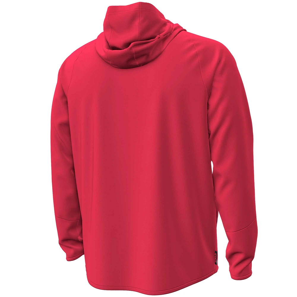 Men's Under Armour Red Utah Utes Unstoppable Performance Fleece Hoodie Half-Zip Jacket