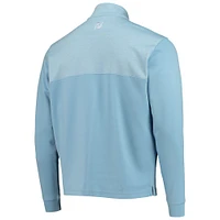 Men's FootJoy Light Blue 2022 Valspar Championship Heather Yoke Half-Zip Pullover Sweatshirt