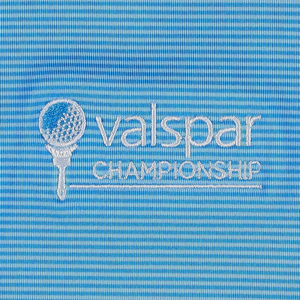 Men's FootJoy Light Blue Valspar Championship ProDry Lisle Feeder Stripe Polo