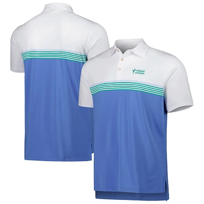 Men's Peter Millar White/Light Blue Valspar Championship Harris Performance Jersey Polo