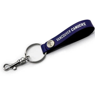 Blue Vancouver Canucks Personalized Leather Loop Keychain