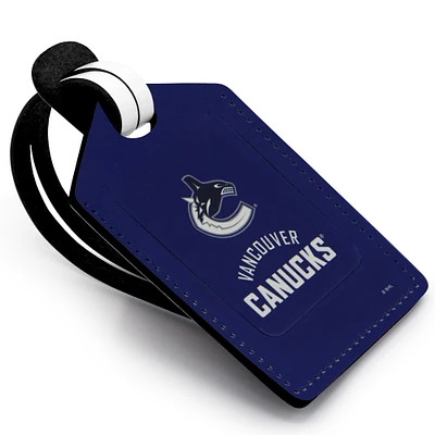 Blue Vancouver Canucks Personalized Leather Luggage Tag