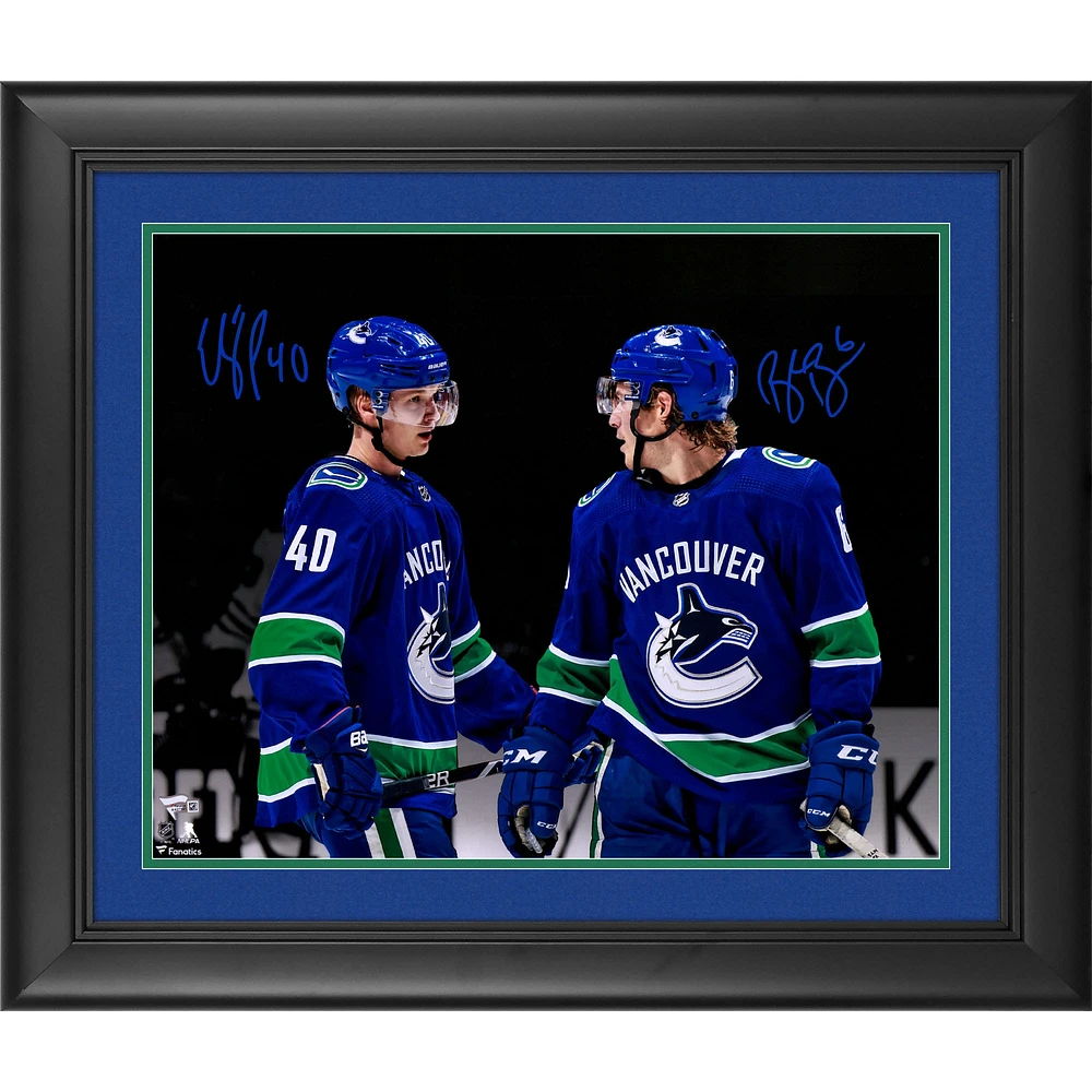 Brock Boeser & Elias Pettersson Vancouver Canucks Framed Autographed 16" x 20" Spotlight Photograph