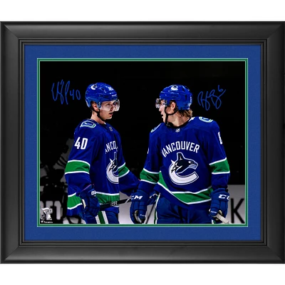 Brock Boeser & Elias Pettersson Vancouver Canucks Framed Autographed 16" x 20" Spotlight Photograph