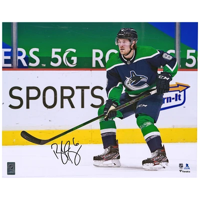 Brock Boeser Vancouver Canucks Autographed 16" x 20" Reverse Retro Jersey Skating Photograph