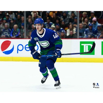 Elias Pettersson Vancouver Canucks Unsigned Blue Alternate Jersey Skating Photograph