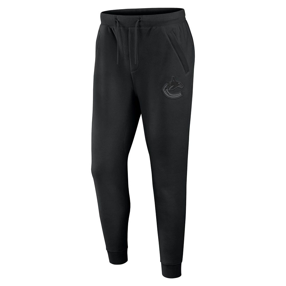 Men's Fanatics  Black Vancouver Canucks Authentic Pro Road Fleece Sweatpants