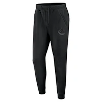 Men's Fanatics  Black Vancouver Canucks Authentic Pro Road Fleece Sweatpants