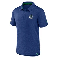 Men's Fanatics Blue Vancouver Canucks Authentic Pro Jacquard Polo