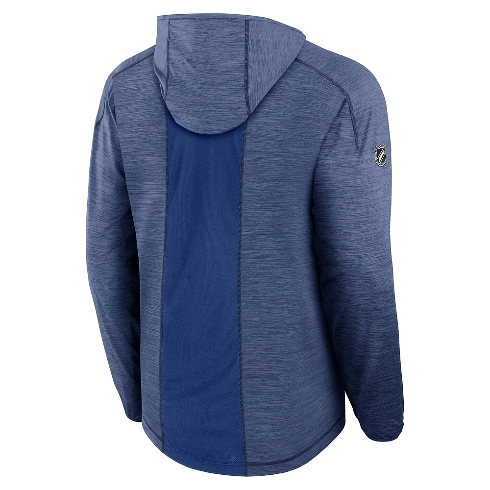 Men's Fanatics  Blue Vancouver Canucks Authentic Pro Rink Lightweight Pullover Hoodie