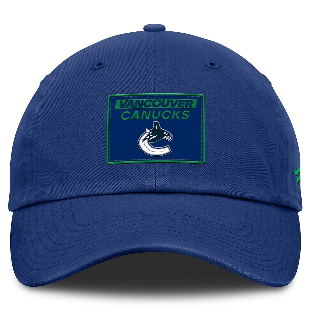 Men's Fanatics Blue Vancouver Canucks Authentic Pro Rink Prime Adjustable Hat