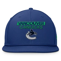 Men's Fanatics Blue Vancouver Canucks Authentic Pro Rink Prime Snapback Hat
