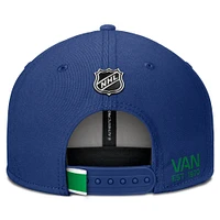 Men's Fanatics Blue Vancouver Canucks Authentic Pro Rink Prime Snapback Hat