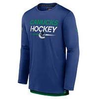 Men's Fanatics Blue Vancouver Canucks Authentic Pro Tech Long Sleeve T-Shirt