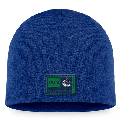 Men's Fanatics Blue Vancouver Canucks Authentic Pro Training Camp Knit Hat