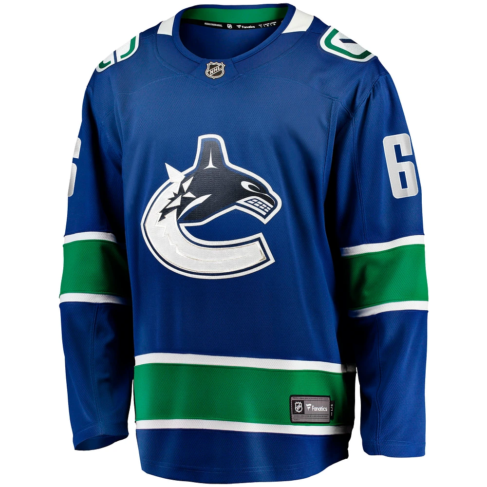 Men's Fanatics Brock Boeser Blue Vancouver Canucks Home Breakaway Jersey